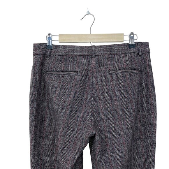 Express Women 8R Columnist Barely Boot Mid-Rise Plaid Stretch Slacks Pants Brown - Picture 5 of 9